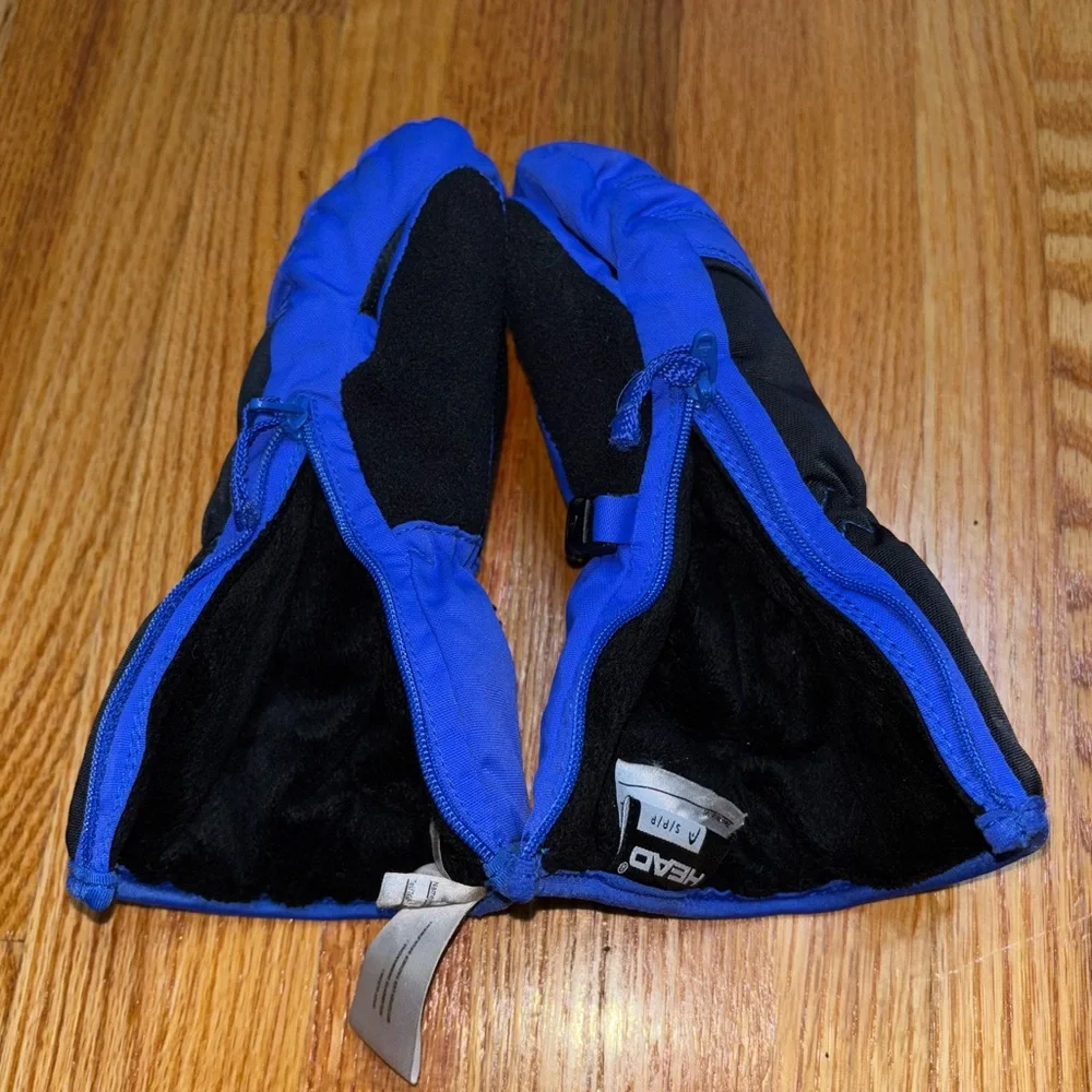 Head Insulated Mittens Size Small Blue Like New